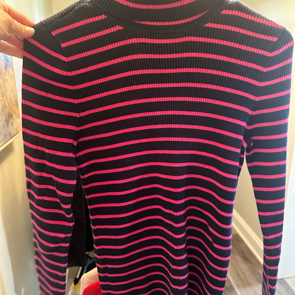 Ralph Lauren Navy and Pink Striped Sweater
